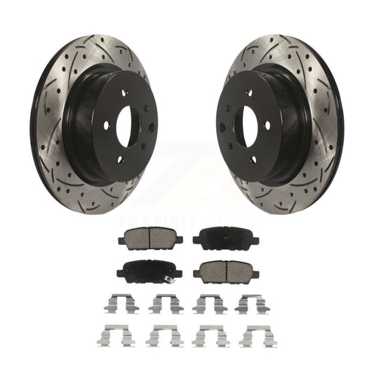 Drill Slot Brake Rotors Ceramic Pad Rear Kit For INFINITI Nissan Maxima G37 QX50
