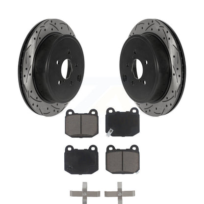Coated Drill Slot Disc Brake Rotor Ceramic Pad Rear Kit For Subaru BRZ Toyota 86