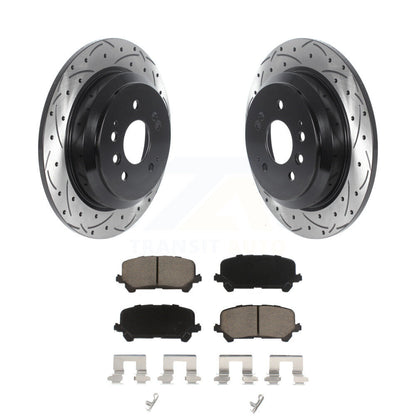 Drilled Slot Brake Rotor Ceramic Pad Rear Kit For Honda Pilot Ridgeline Passport