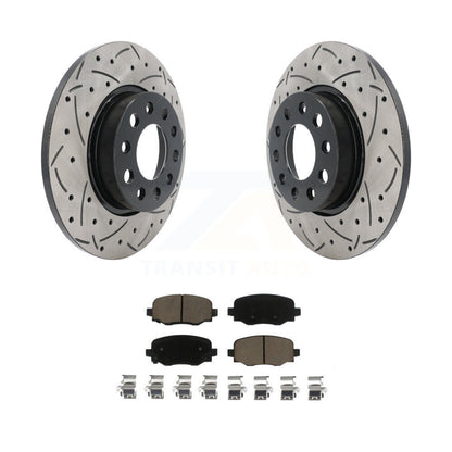 Drill Slot Brake Rotors Ceramic Pad Rear Kit For Jeep Renegade Dodge Hornet Fiat