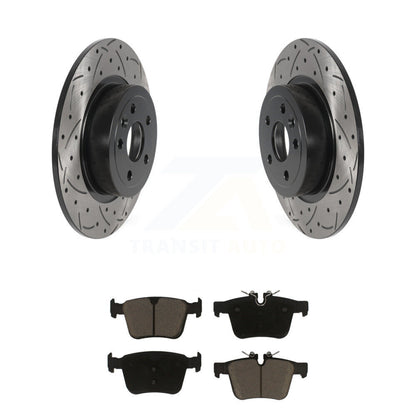 Drilled Slot Brake Rotors Ceramic Pad Rear Kit For 16-19 Land Rover Range Evoque