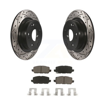 Coated Drill Slot Disc Brake Rotor Ceramic Pad Rear Kit For 2016-2022 Honda HR-V
