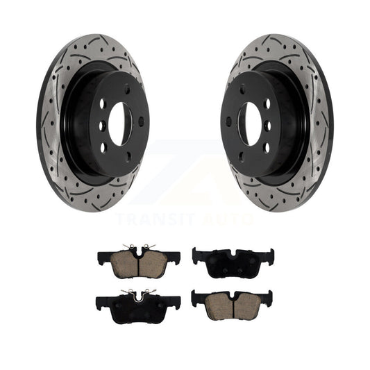 Drilled Slot Brake Rotor Ceramic Pad Rear Kit For Mini Cooper Countryman Clubman