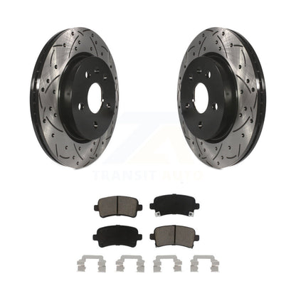 Drilled Slot Brake Rotors Ceramic Pad Rear Kit For Chevrolet Buick Malibu Impala