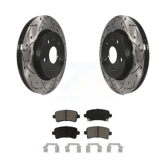 Drilled Slot Brake Rotors Ceramic Pad Rear Kit For Chevrolet Buick Malibu Impala