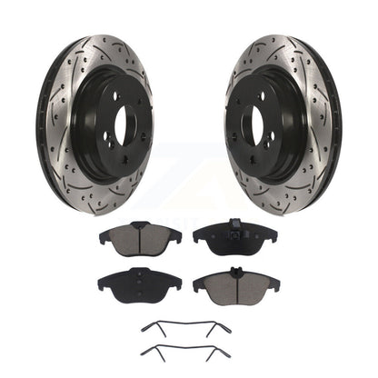Drilled Slot Brake Rotor & Ceramic Pad Rear Kit For Mercedes-Benz C300 C350 E350