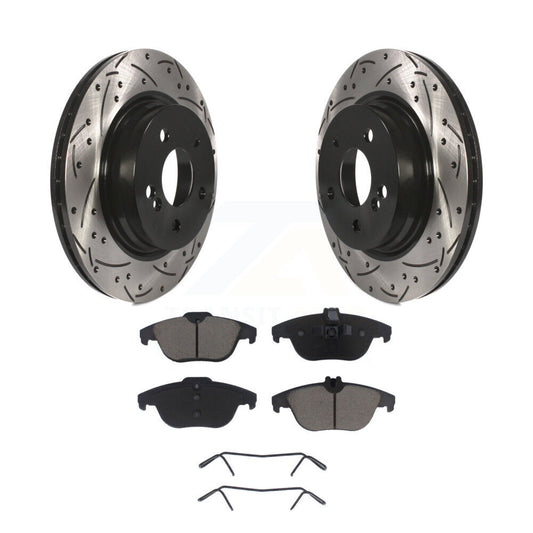 Drilled Slot Brake Rotor & Ceramic Pad Rear Kit For Mercedes-Benz C300 C350 E350