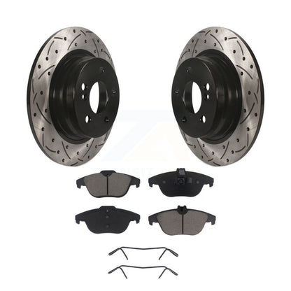Drilled Slot Brake Rotor & Ceramic Pad Rear Kit For Mercedes-Benz C300 C250 C230