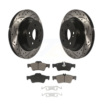 Drill Slot Brake Rotor Ceramic Pad Rear Kit For Mercedes-Benz E350 E400 E320 E63