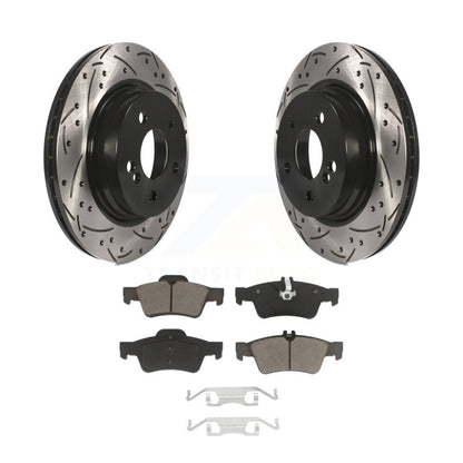 Coated Drilled Slot Disc Brake Rotor Ceramic Pad Rear Kit For Mercedes-Benz E550