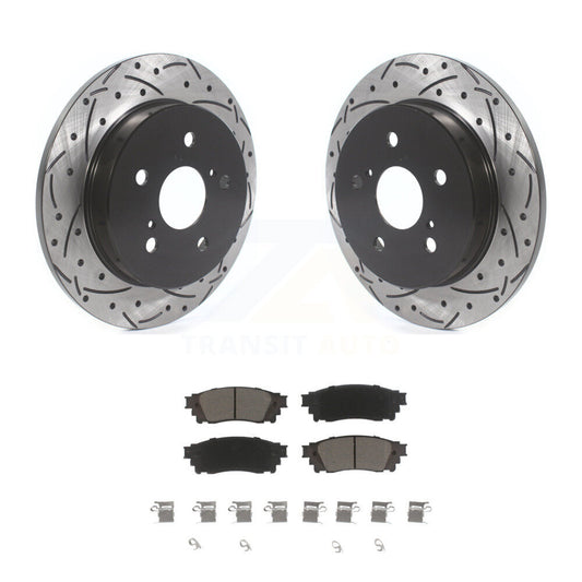 Drilled Slot Brake Rotor & Ceramic Pad Rear Kit For Toyota RAV4 Camry Lexus C-HR