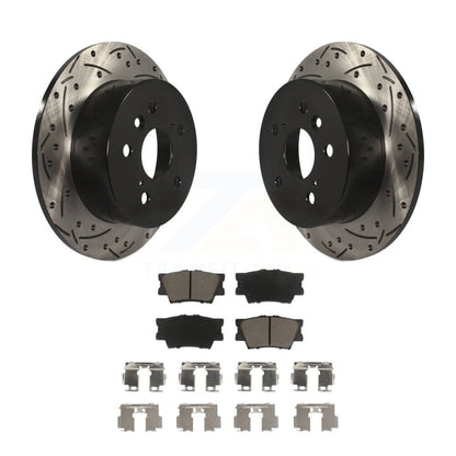 Drill Slot Brake Rotors Ceramic Pad Rear Kit For Toyota Camry Lexus ES350 Avalon