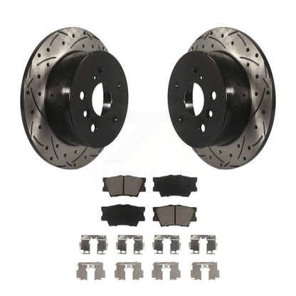 Drill Slot Brake Rotors Ceramic Pad Rear Kit For Toyota Camry Lexus ES350 Avalon