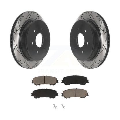 Coat Drill Slot Disc Brake Rotor Ceramic Pad Rear Kit For 2017-2023 Nissan TITAN