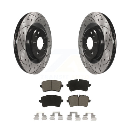 Drill Slot Brake Rotor Ceramic Pad Rear Kit For Audi Porsche Macan A6 Quattro A7