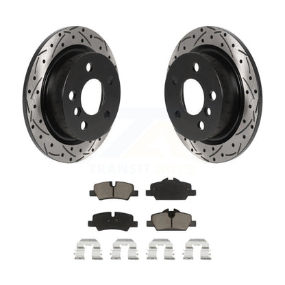 Coated Drilled Slotted Disc Brake Rotor And Ceramic Pad Rear Kit For Mini Cooper