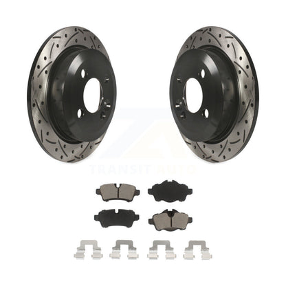 Coated Drilled Slotted Disc Brake Rotor And Ceramic Pad Rear Kit For Mini Cooper