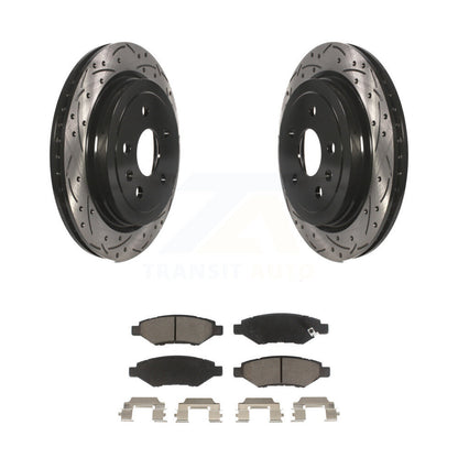 Drilled Slot Brake Rotors Ceramic Pad Rear Kit For Chevrolet Camaro Cadillac CTS