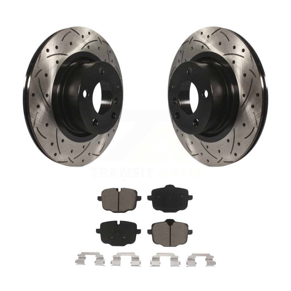 Coat Drill Slot Disc Brake Rotor Ceramic Pad Rear Kit For 2012 BMW X3 From 10 11