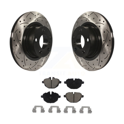 Coated Drilled Slotted Disc Brake Rotors And Ceramic Pads Rear Kit For BMW X3 X4