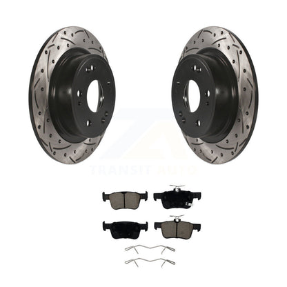 Coat Drill Slot Disc Brake Rotor Ceramic Pad Rear Kit For 2018-2024 Honda Accord