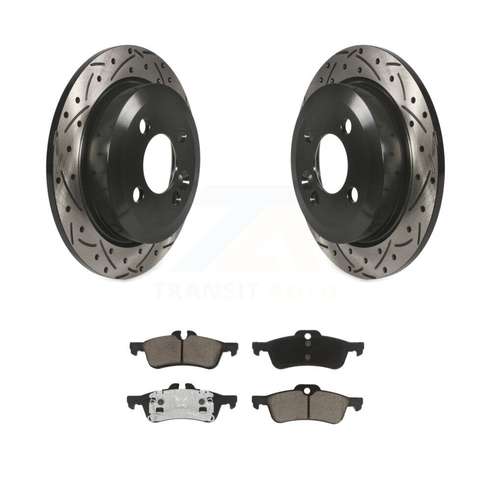Coated Drilled Slotted Disc Brake Rotor And Ceramic Pad Rear Kit For Mini Cooper