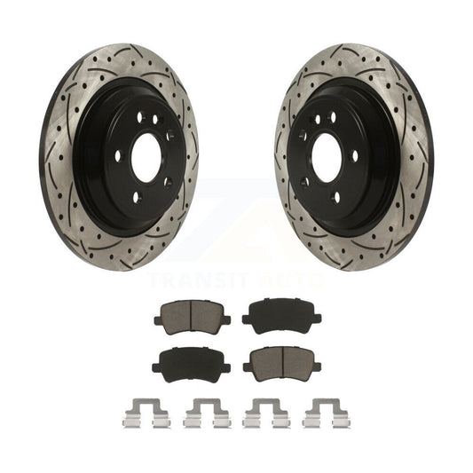 Drill Slot Brake Rotor Ceramic Pad Rear Kit For Volvo XC70 S60 V60 S80 Cross V70