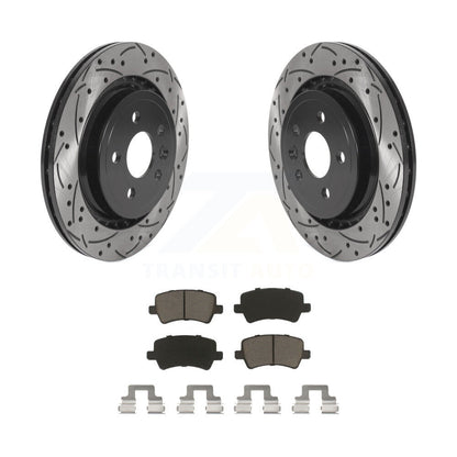 Drill Slot Disc Brake Rotors Ceramic Pad Rear Kit For Volvo XC70 S60 V60 S80 V70
