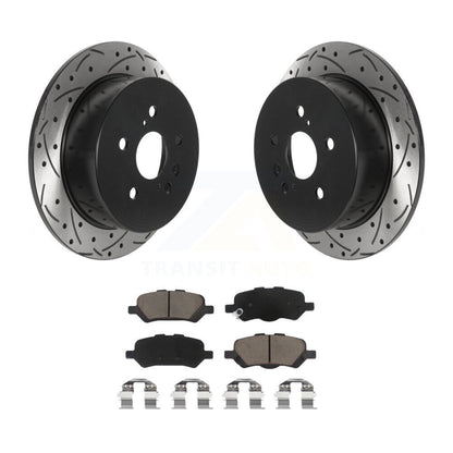 Coat Drill Slot Disc Brake Rotor Ceramic Pad Rear Kit For 2009-2016 Toyota Venza