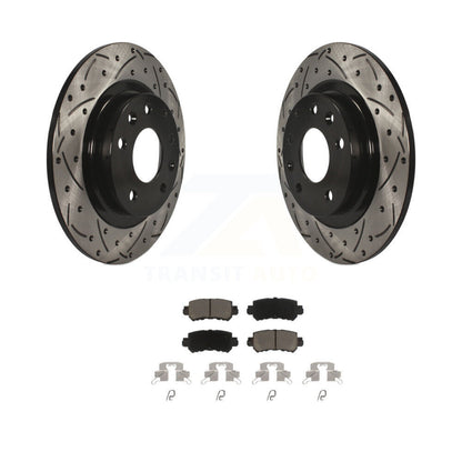 Coated Drill Slot Disc Brake Rotor Ceramic Pad Rear Kit For 2016-2018 Mazda CX-3