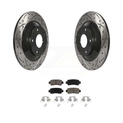Coated Drill Slot Disc Brake Rotor Ceramic Pad Rear Kit For 2013-2015 Mazda CX-5