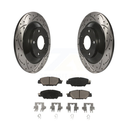 Coated Drill Slot Disc Brake Rotor Ceramic Pad Rear Kit For 2016-2024 Mazda CX-5
