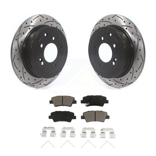 Drill Slot Disc Brake Rotor Ceramic Pad Rear Kit For Hyundai Tucson Kia Sportage