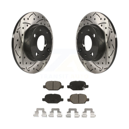 Coated Drilled Slotted Disc Brake Rotors And Ceramic Pads Rear Kit For Fiat 500