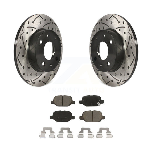 Coated Drilled Slotted Disc Brake Rotors And Ceramic Pads Rear Kit For Fiat 500