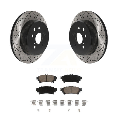 Drilled Slot Brake Rotors Ceramic Pad Rear Kit For Lexus IS300 IS350 GS350 RC350