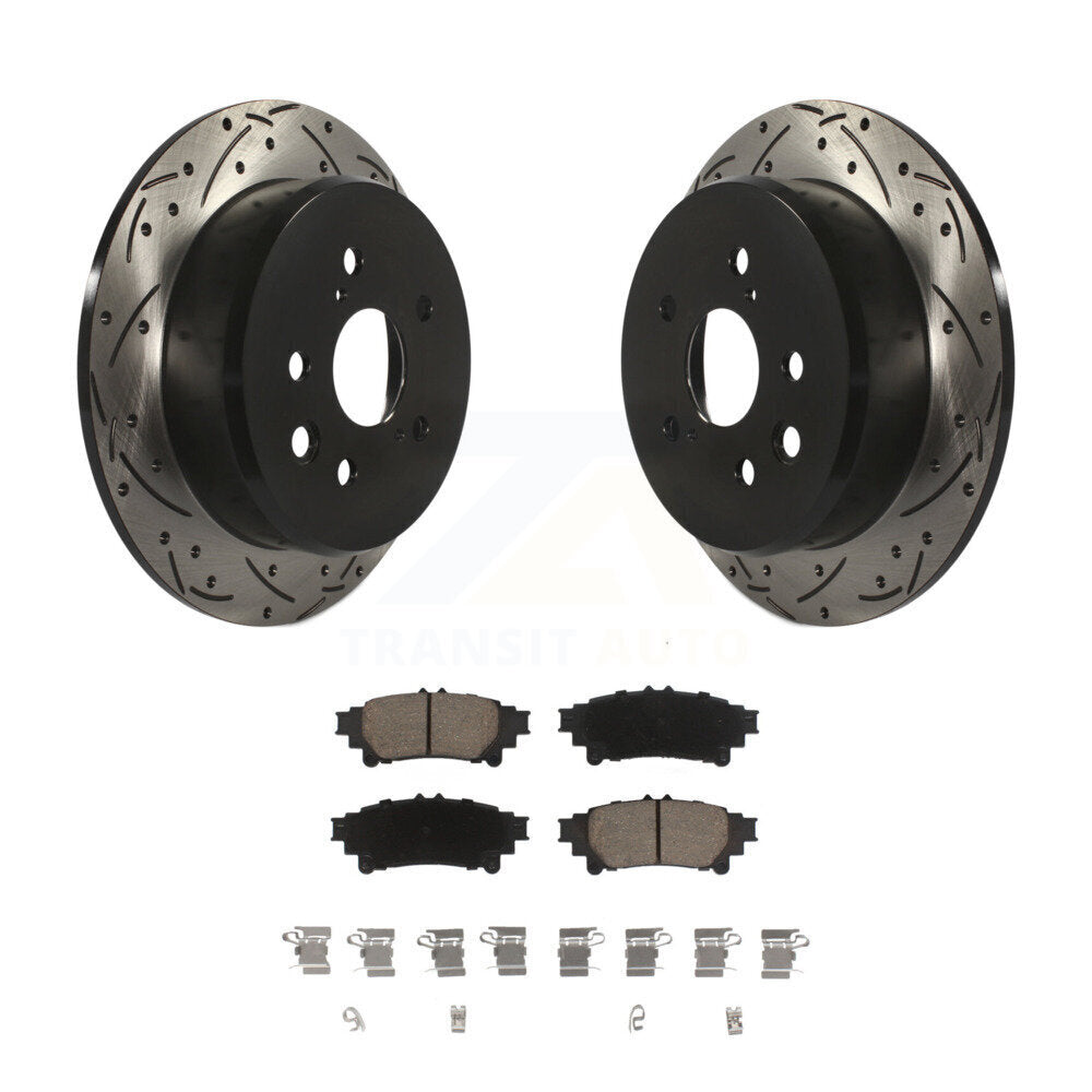 Coated Drilled Slotted Disc Brake Rotor And Ceramic Pad Rear Kit For Lexus IS250