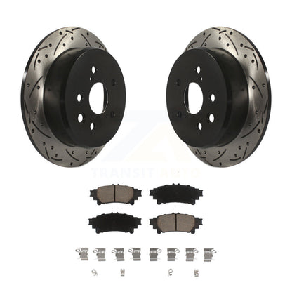 Coated Drilled Slotted Disc Brake Rotor And Ceramic Pad Rear Kit For Lexus IS250