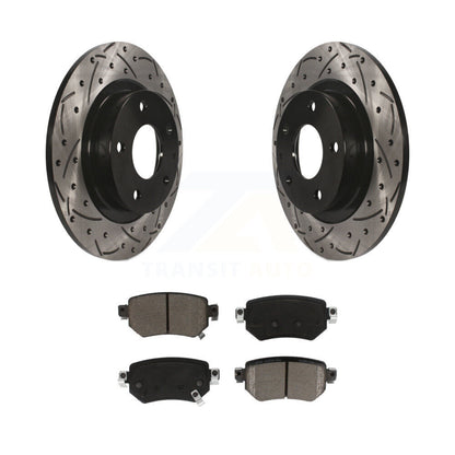 Coated Drilled Slot Disc Brake Rotors Ceramic Pad Rear Kit For 2016-2021 Mazda 6