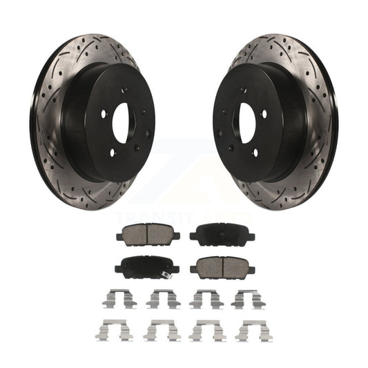 Drill Slot Brake Rotors Ceramic Pad Rear Kit For Nissan Murano INFINITI QX60 Q50