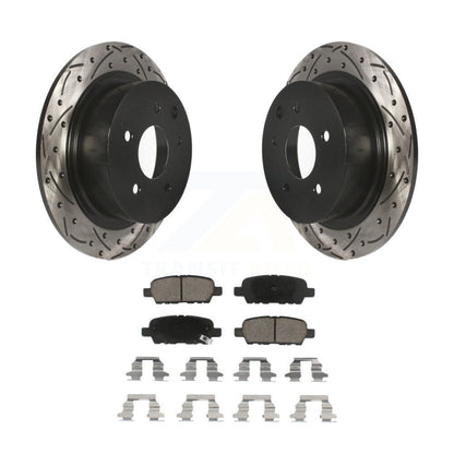 Drill Slot Brake Rotor Ceramic Pad Rear Kit For Nissan Sentra Altima Juke Maxima