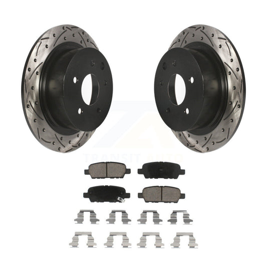 Drill Slot Brake Rotor Ceramic Pad Rear Kit For Nissan Sentra Altima Juke Maxima