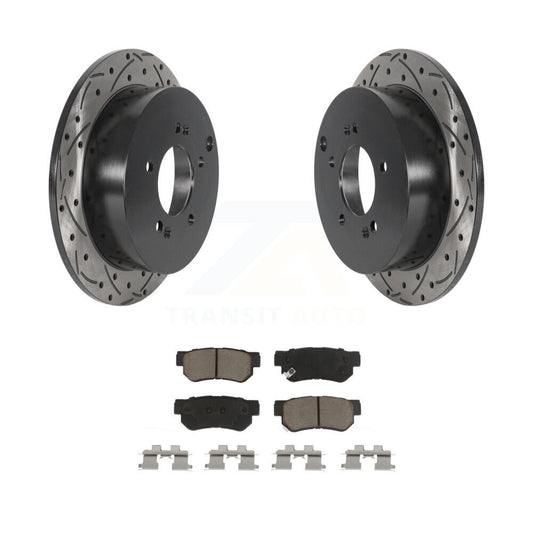 Drilled Slot Brake Rotor Ceramic Pad Rear Kit For Hyundai Tucson Kia Sportage Fe