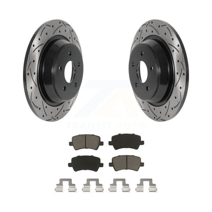 Drilled Slot Brake Rotors Ceramic Pad Rear Kit For 12-15 Land Rover Range Evoque