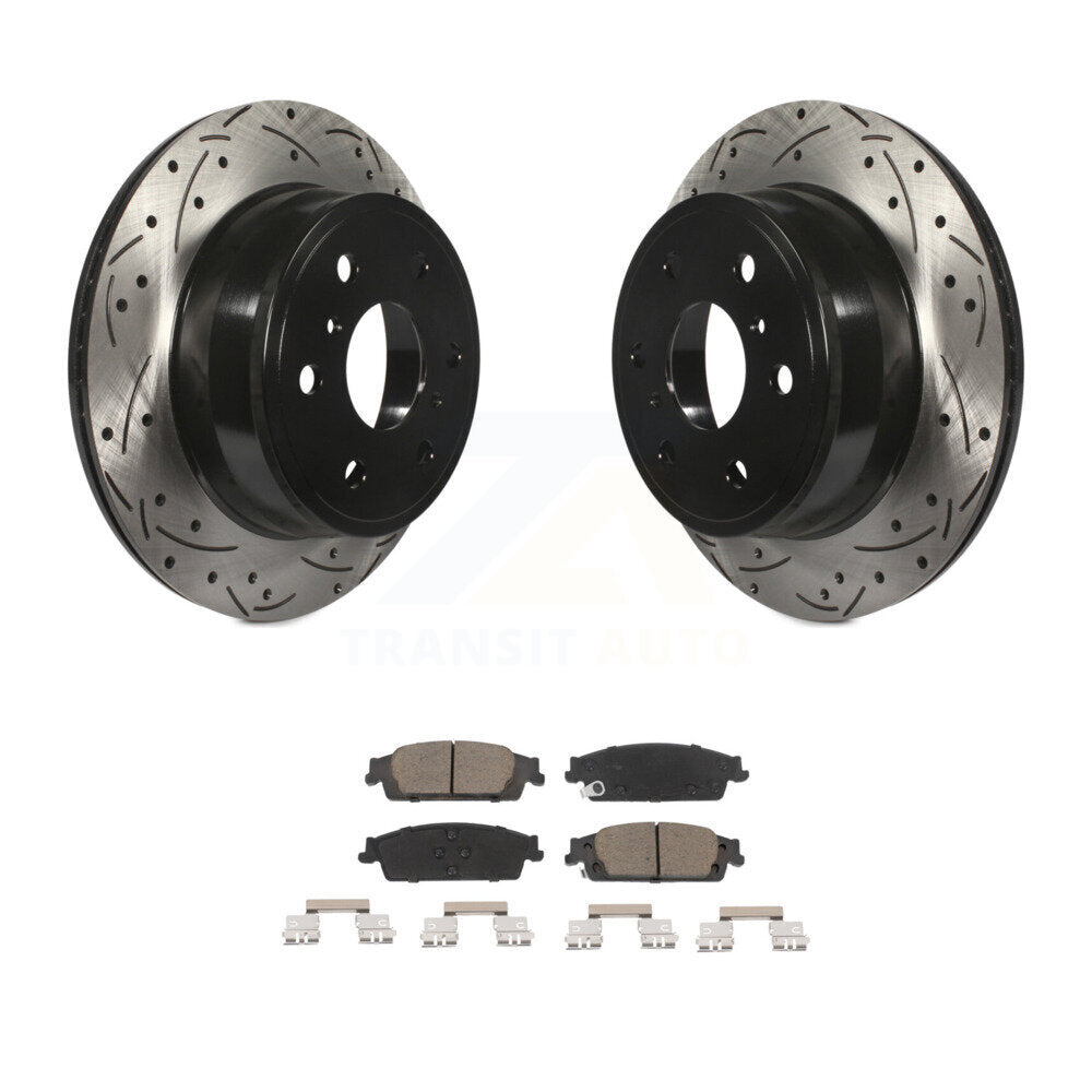 Drill Slot Brake Rotors Ceramic Pad Rear Kit For Chevrolet GMC Silverado 1500 XL