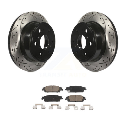 Drill Slot Brake Rotors Ceramic Pad Rear Kit For Chevrolet GMC Silverado 1500 XL