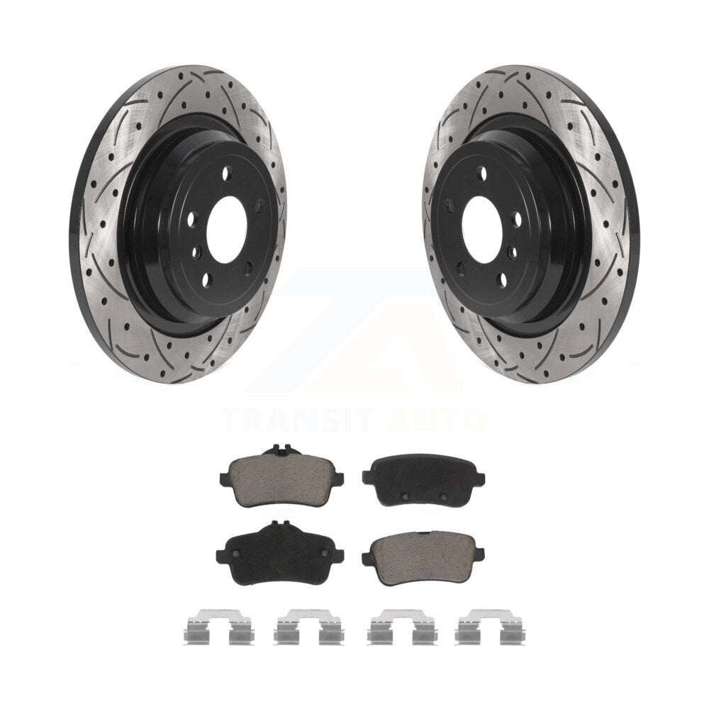 Drill Slot Brake Rotor Ceramic Pad Rear Kit For Mercedes-Benz ML350 GLE350 ML250