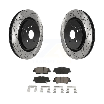 Coat Drill Slot Disc Brake Rotor Ceramic Pad Rear Kit For 2015 Cadillac CTS 6.2L