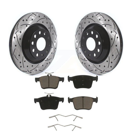 Drill Slot Brake Rotor Ceramic Pad Rear Kit For Volkswagen Atlas Audi Q3 Cross R