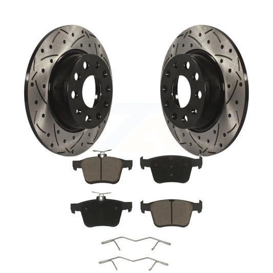 Drill Slot Brake Rotors Ceramic Pad Rear Kit For Volkswagen Taos Audi A3 Quattro
